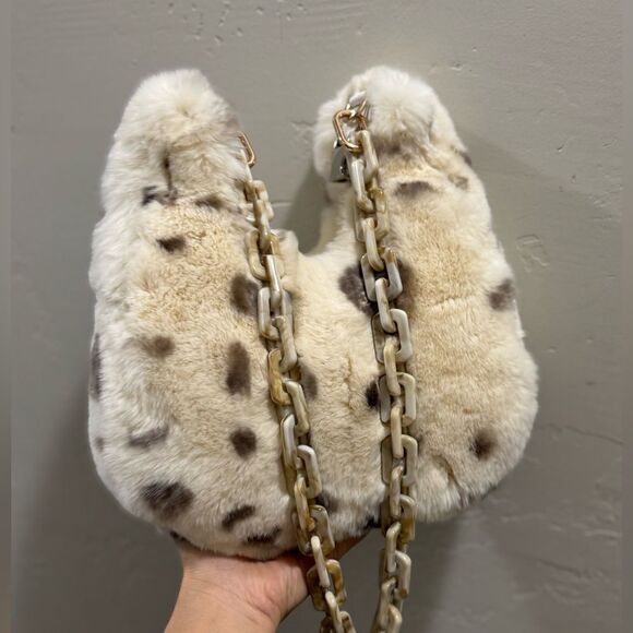 Multi Use Style Handmade Real Rex Rabbit Fur Purse/Shoulder Bag/Crossbody - Picture 7 of 16